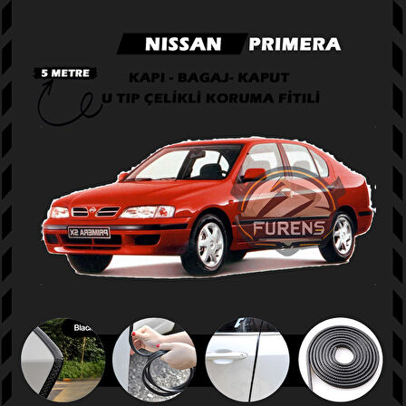Nissan Primera Oto Araç Kapı Koruma Fitili 5metre Parlak Siyah Renk