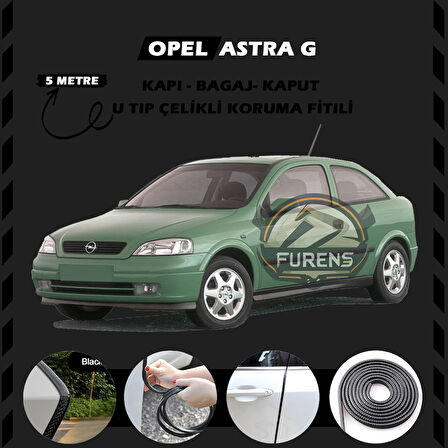 Opel Astra G Oto Araç Kapı Koruma Fitili 5metre Parlak Siyah Renk