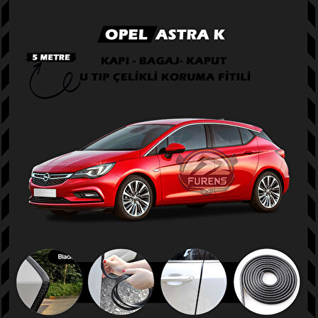 Opel Astra K Oto Araç Kapı Koruma Fitili 5metre Parlak Siyah Renk