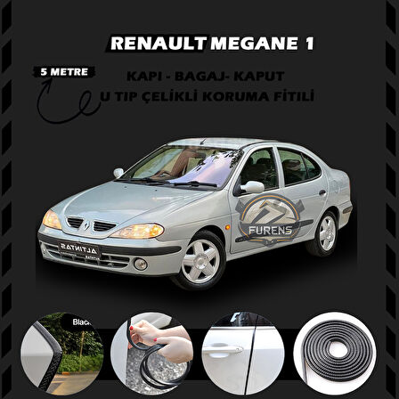 Renault Megane 1 Oto Araç Kapı Koruma Fitili 5metre Parlak Siyah Renk