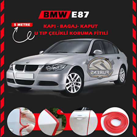 Bmw E90 Oto Araç Kapı Koruma Fitili 5metre Parlak Kırmızı Renk
