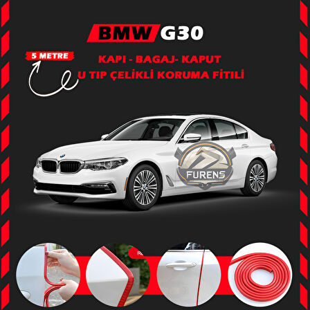 Bmw G30 Oto Araç Kapı Koruma Fitili 5metre Parlak Kırmızı Renk
