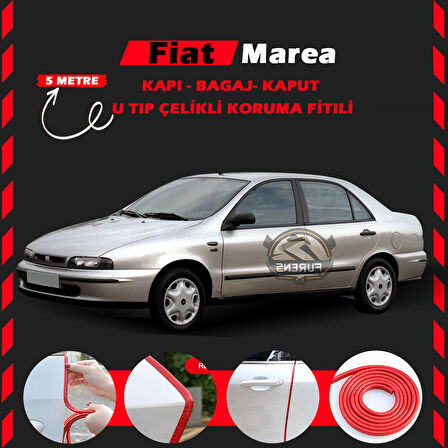 Fiat Marea Oto Araç Kapı Koruma Fitili 5metre Parlak Kırmızı Renk