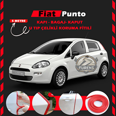 Fiat Punto Oto Araç Kapı Koruma Fitili 5metre Parlak Kırmızı Renk