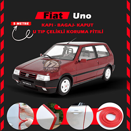 Fiat Uno Oto Araç Kapı Koruma Fitili 5metre Parlak Kırmızı Renk