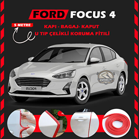Ford Focus 4 Oto Araç Kapı Koruma Fitili 5metre Parlak Kırmızı Renk