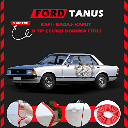 Ford Tanus Oto Araç Kapı Koruma Fitili 5metre Parlak Kırmızı Renk