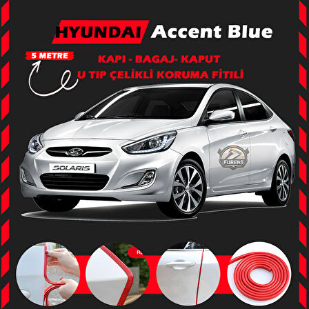 Hyunda Accent Blue Oto Araç Kapı Koruma Fitili 5metre Parlak Kırmızı Renk