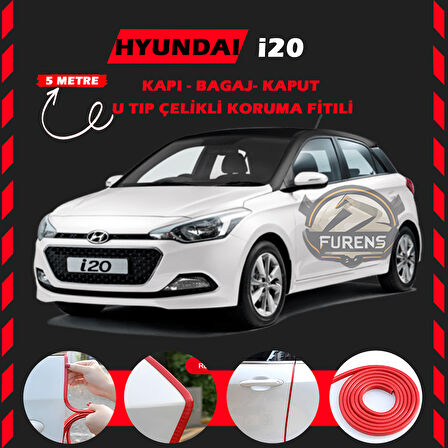 Hyundai İ20 Oto Araç Kapı Koruma Fitili 5metre Parlak Kırmızı Renk