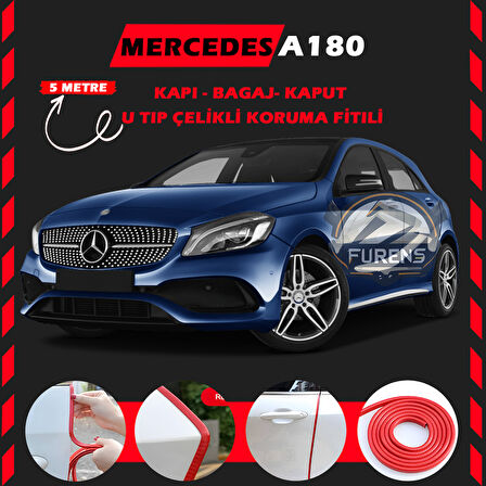 Mercedes A180 Oto Araç Kapı Koruma Fitili 5metre Parlak Kırmızı Renk