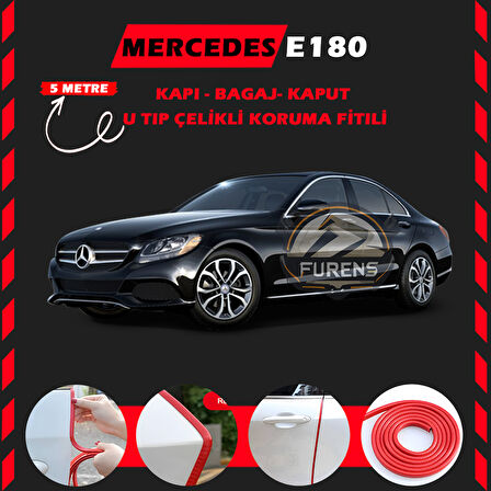 Mercedes E180 Oto Araç Kapı Koruma Fitili 5metre Parlak Kırmızı Renk