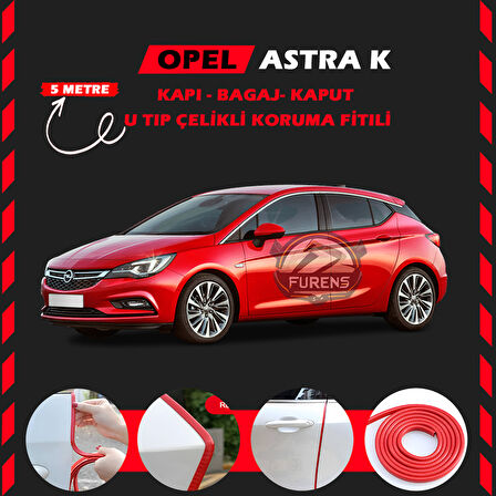 Opel Astra K Oto Araç Kapı Koruma Fitili 5metre Parlak Kırmızı Renk