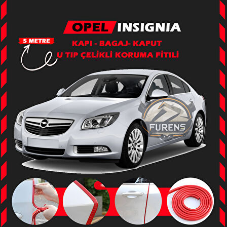 Opel İnsignia Oto Araç Kapı Koruma Fitili 5metre Parlak Kırmızı Renk