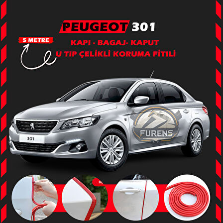 Peugeot 301 Oto Araç Kapı Koruma Fitili 5metre Parlak Kırmızı Renk