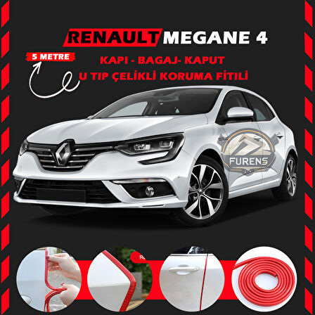 Renault Megane 4 Oto Araç Kapı Koruma Fitili 5metre Parlak Kırmızı Renk
