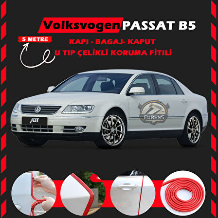 Volksvogen Passat B5 Oto Araç Kapı Koruma Fitili 5metre Parlak Kırmızı Renk