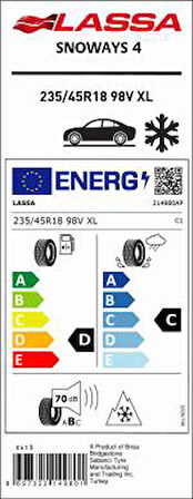 235/45R18 98V XL SNOWAYS4 M+S LASSA