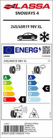 245/40R19 98V XL M+S/SFM SNOWAYS 4 LASSA