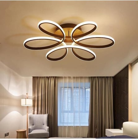 Papatya Model Plafonyer Modern Led Beyaz Işık Ultra Power Led Avize Salon Mutfak Oda Hol Ledli Avize Siyah Tek Ebat 45 X 45 0007-Papatya-Blk-Plafonyer