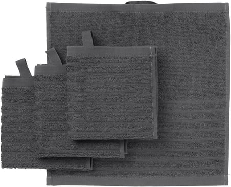 4 Adet El Havlusu, Koyu Gri Renk 30x30 cm Pamuk,4 Li El-Kurulama Havlu
