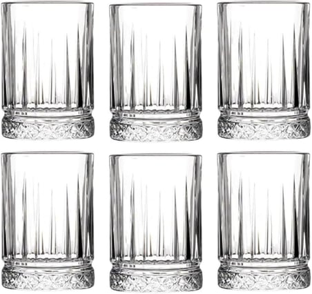 6 Adet Cam Tekila Bardağı - 60 ML Kristal Desenli, Çok Amaçlı Kahve Yanı, Su ve Meşrubat İçin Tekila Shot Bardağı