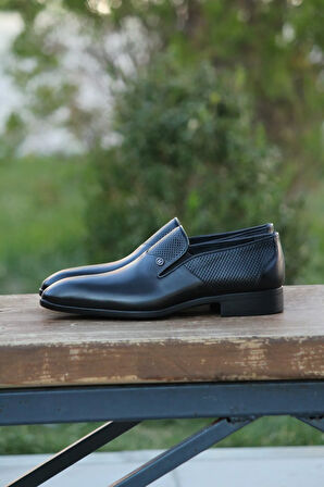 Erkek Kışlık Kundura Hakiki Deri  Kauççuk Taban Bağcıksız