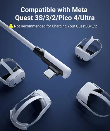bağlantı kablosu, 5 m, Meta/Oculus Quest 3/2/Pro ve Pico4/Pro aksesuarları ve PC/Steam VR ile uyumlu, yüksek hızlı PC veri aktarımı, USB 3.0 bağlantı kablosu, VR kulaklık, oyun bilgisayarı