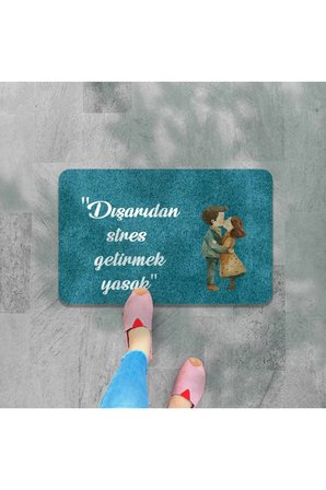 Dijital baskılı Hoş geldiniz yazılı çiçek desenli kapı önü paspası iç ve dış için yıkanabilir Kaymaz