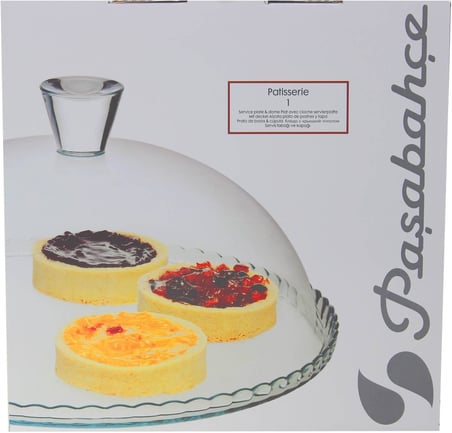 Patisserie Kek cam Service servis tabağı Hochraumdeckel konteyner