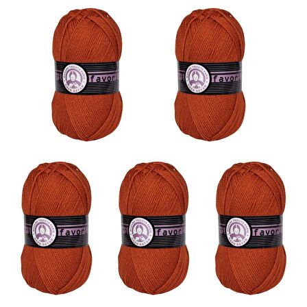 Ören Bayan Favori Örgü İpi Kiremit (107) 5'Li Paket