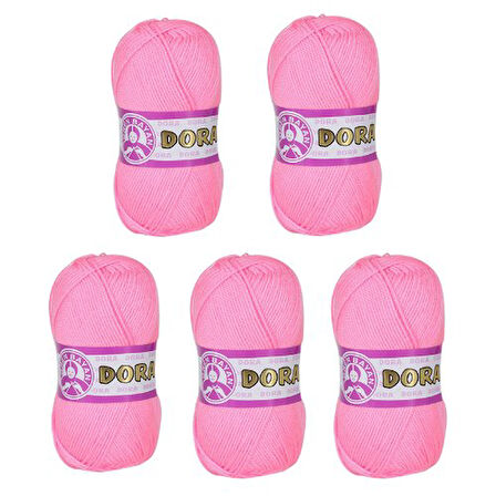 Ören Kadın Dora Örgü İpi - Açık Pembe - ( Renk Kodu: 040 ) - 5'Li Paket