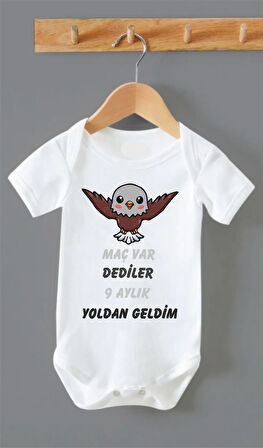 ORGANİK %100 PAMUKLU MAÇ VAR DEDİLER BEŞİKTA BASKILI YENİ Bebek Body Çıtçıtlı Badi