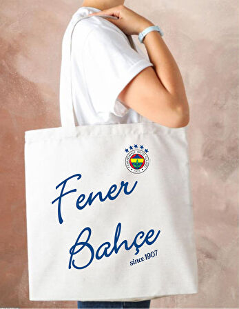 Fenerbahçe Baskılı Bez Çanta Büyük Boy Kadın Omuz Çantası CNT092
