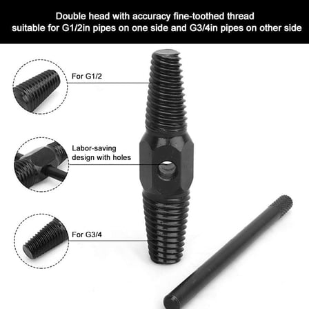® Ters Dişli Kılavuz Boru Sökme Aparatı – 1/2" ve 3/4" Hasarlı Paslı Boru &amp; Kırık Vida Çıkarıcı Spiral Takımı Geri Sarma Anahtarı, Metal İç Diş Temizleme Aleti (M25-M50)