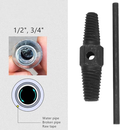 ® Ters Dişli Kılavuz Boru Sökme Aparatı – 1/2" ve 3/4" Hasarlı Paslı Boru &amp; Kırık Vida Çıkarıcı Spiral Takımı Geri Sarma Anahtarı, Metal İç Diş Temizleme Aleti (M25-M50)