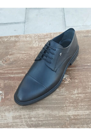 Erkek Kışlık Kundura Hakiki Deri  Kauççuk Taban  Bağcıklı