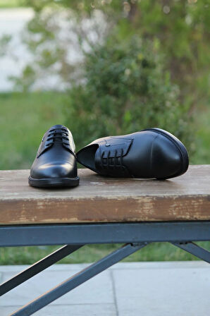 Erkek Kışlık Kundura Hakiki Deri  Kauççuk Taban  Bağcıklı