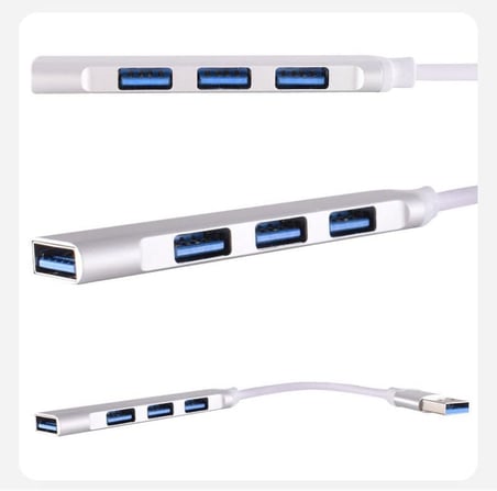 USB 4 Port Çoklayıcı Hub - MacBook, iPad ve Laptop Uyumlu 4 in 1 USB Extender - Metal Kasa a809