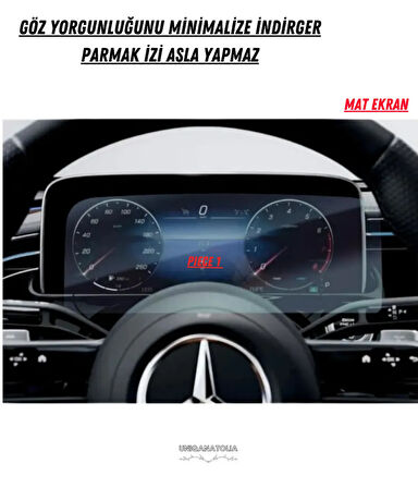 Mercedes E220 2024 Hayalet Gösterge ve Yolcu Ekran Uyumlu Mat Ekran Koruyucu