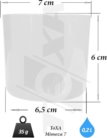 Mimoza Saksı (4, Beyaz, 0.2 Litre)