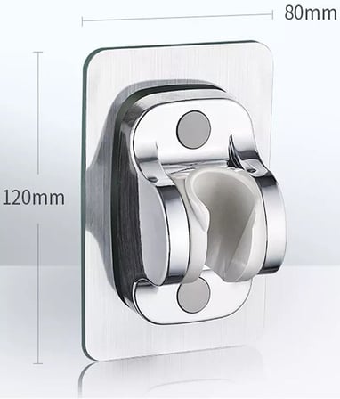 Lamiaseta Krom Kendinden Yapışkanlı 15 Kg Taşıyabilen Nano Duş Başlığı Askısı Duş Mafsalı