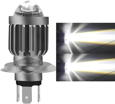 Otomobil Araç Motosiklet Mercekli Far Ampulü Led Far Beyaz CSP Led Xenon Lamba Delici Yayıcı Uzun Kısa 1 Adet H4