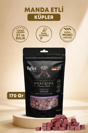 Plus Snackies Natural Manda Etli Küpler Premium Köpek Ödül Maması 170 g