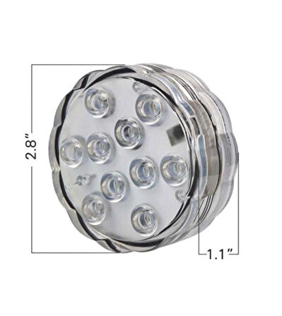 RGB LED Su Altı Işıkları Kumandalı Havuz-Akvaryum-Nargile- Çiçek Vazoları Ledi -1 ADET