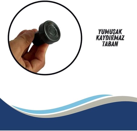 Aps Baston Lastiği Yumuşak Kaymaz Taban Baston Asa Ucu Yüksek Kalite 4'lü Avantaj Paket Siyah