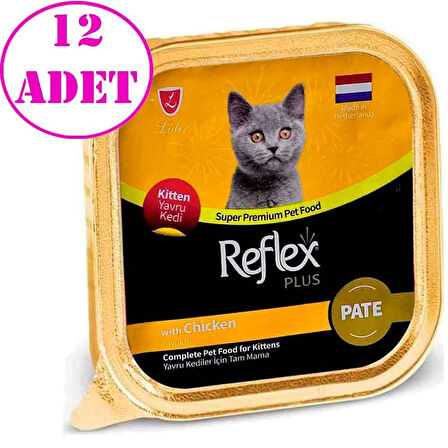 Reflex Plus Pate Tavuklu Yavru Kedi Konservesi 85 Gr 12 AD