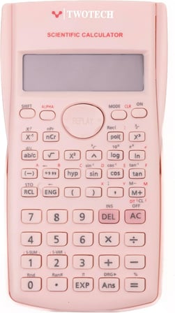 240 Fonksiyonlu Bilimsel Hesap Makinesi - 2 Satırlı Ekran, Güçlü Tasarım Beyaz (Pembe)