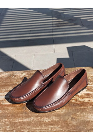 Mevsimlik Erkek Hakiki Deri Kauççuk Taban Rahat Kalıp Tamamen El Yapımı