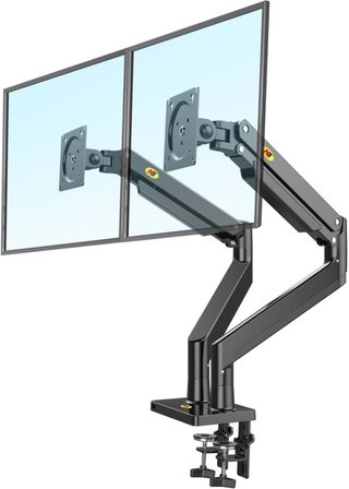 North Bayou NB G35 Çift Monitör Standı, 22''-32'', Metal, Siyah, Gazlı Yay Sistemi, 12 kg Taşıma Kapasitesi, VESA 75x75/100x100