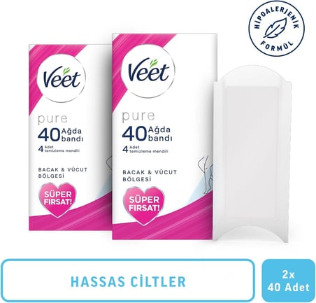Veet Pure Hassas Ciltler İçin Ağda Bandı, Bacak Ve Vücut Bölgesi, 80'Li, Ağda Bandı